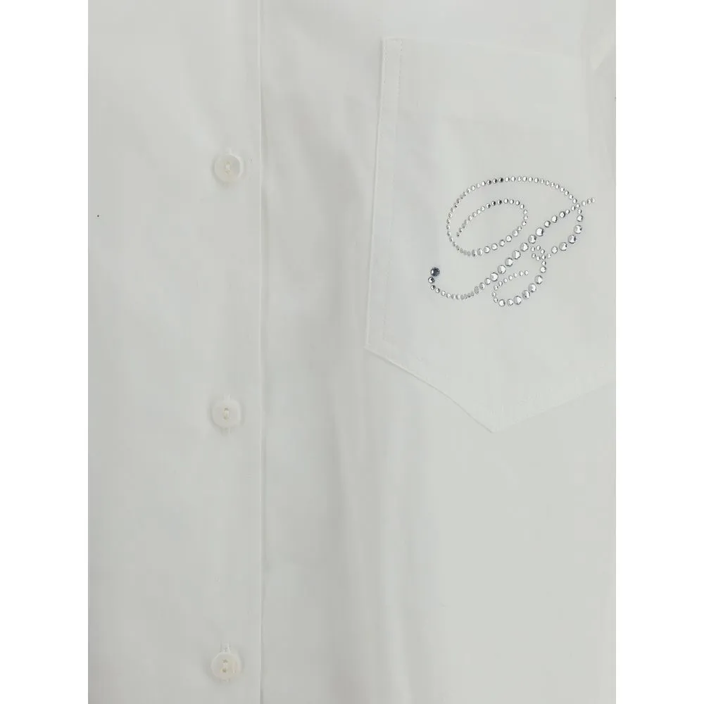 Shirt with strassed logo