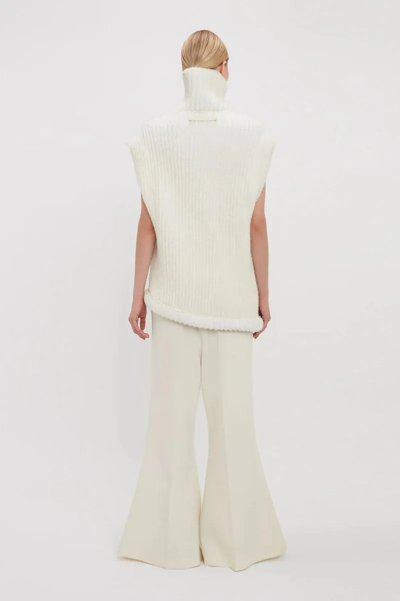 Sleeveless High Neck Knit Jumper