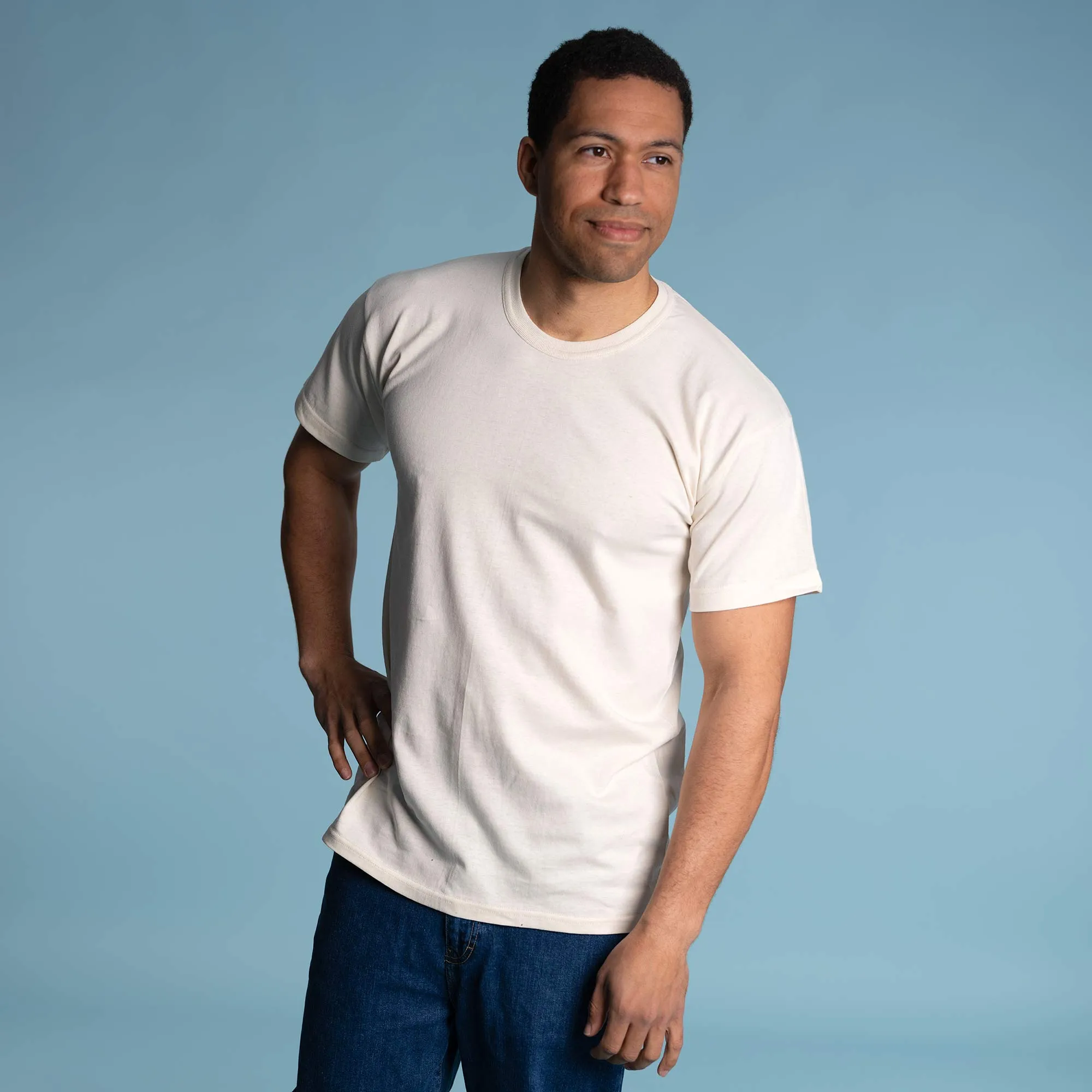 SONOMA 100% Organic Cotton Crewneck T-Shirt (Grown & Made in USA) (Elastic-free, Latex-free) (Unisex)