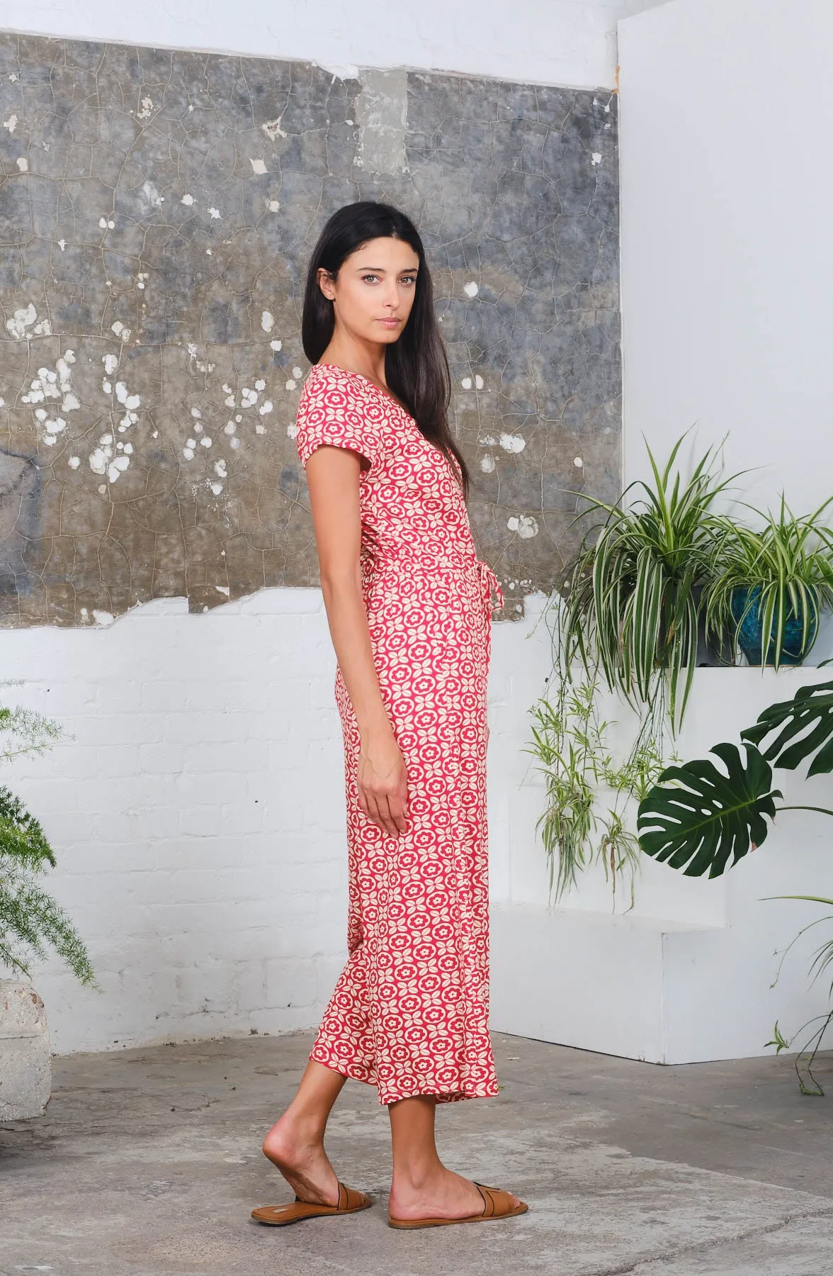 S/S Playsuit in 4 Leaf Print