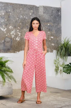 S/S Playsuit in 4 Leaf Print