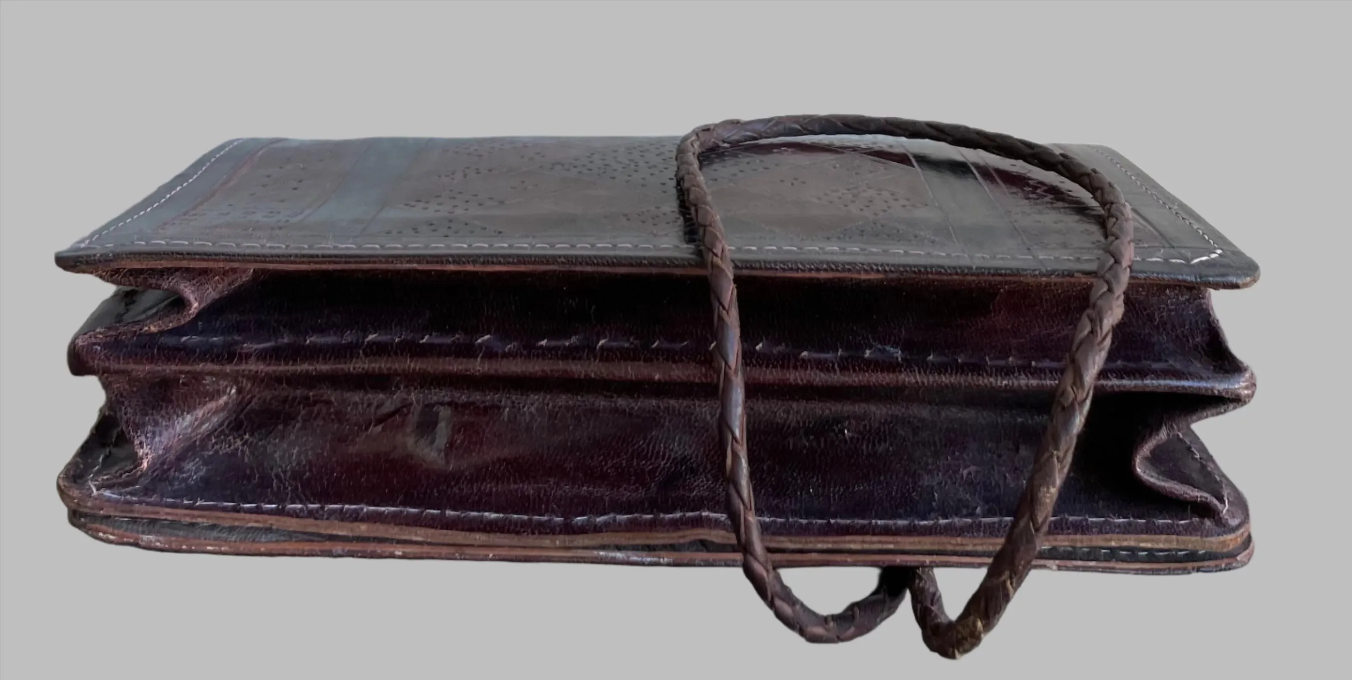 Tuareg Leather Handbag, Fulani Clutch Bag, Handmade Vintage Style
