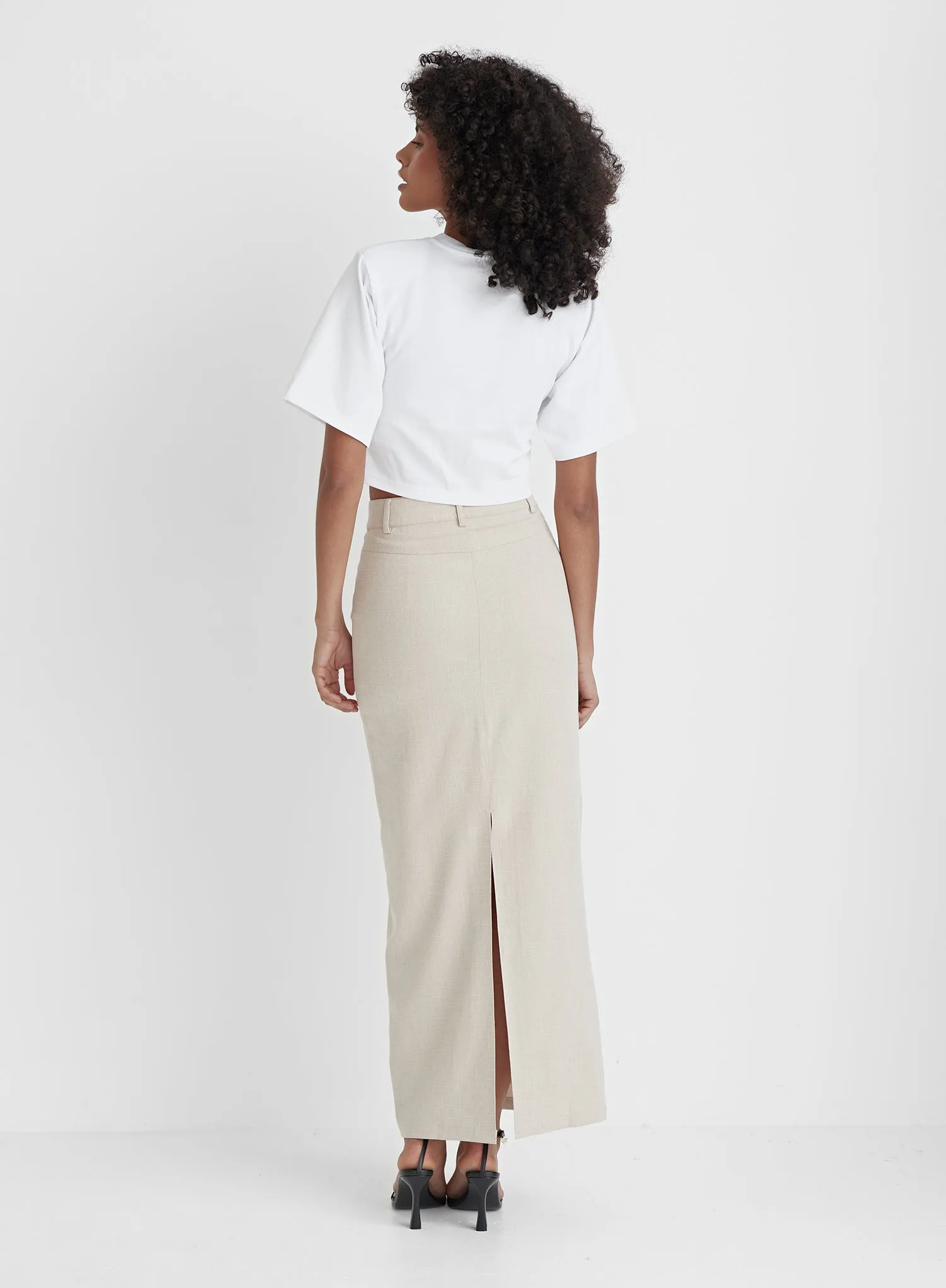 White Knot Front Cropped T-shirt- Heidi