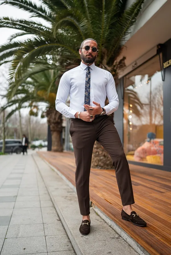 White Slim Fit Cotton Formal Shirt for Men by GentWith