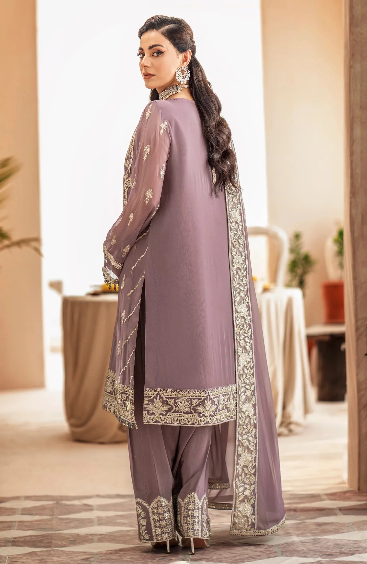 Zainab by Mashq Unstitched 3 Piece Luxury Chiffon Collection'2023-QFD-0067